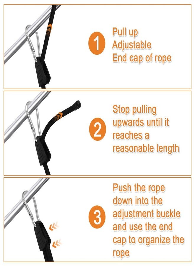 STHIRA® 2 Pcs 3.3ft Elastic Rope With Dual-End Metal Hooks, Heavy-Duty Stretch Straps For Luggage, Bike, Camping, Cargo, Travel & Outdoor Use, Strong & Flexible Securing Bungee Cord For Bike Luggage - Image 5